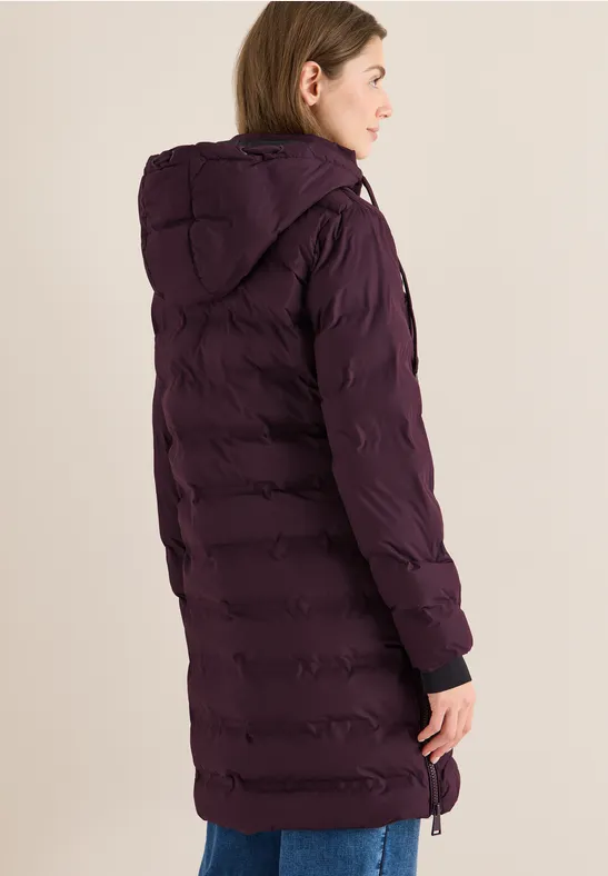 Mantel mit verklebten Nähten dark plum