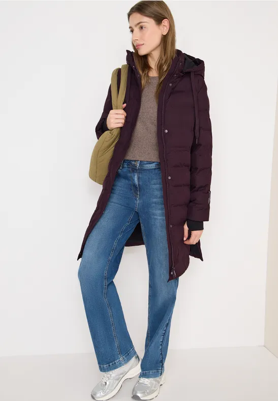 Mantel mit verklebten Nähten dark plum