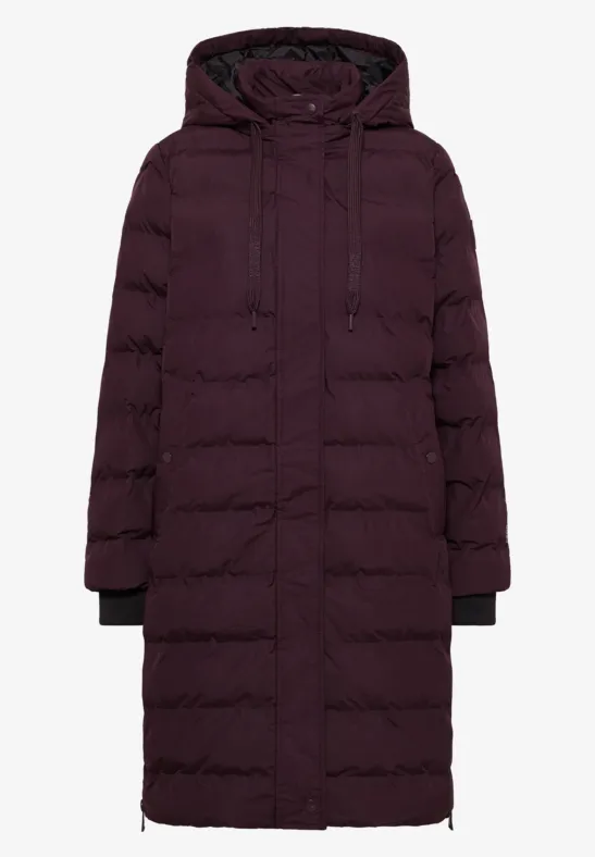 Mantel mit verklebten Nähten dark plum