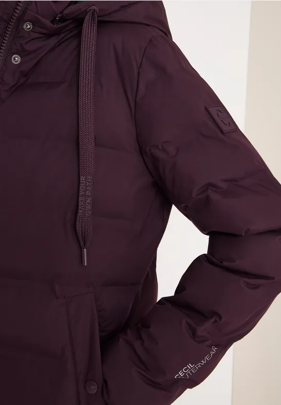 Mantel mit verklebten Nähten dark plum