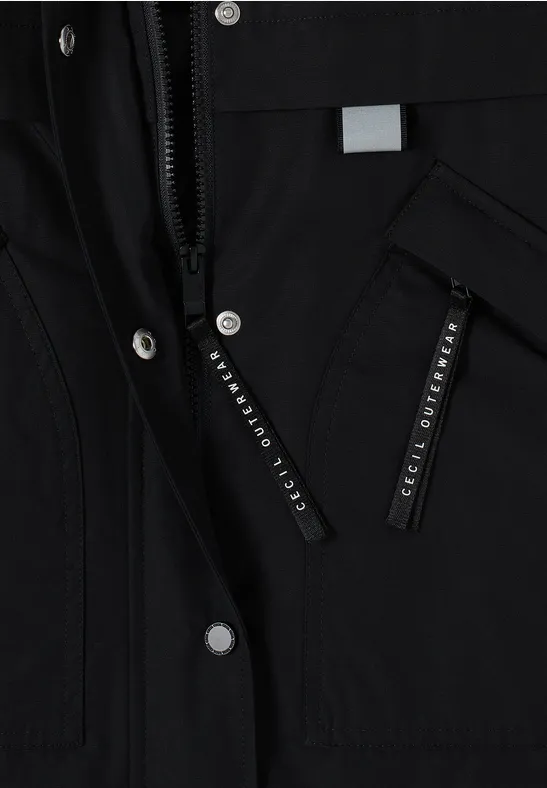 Mantel  mit Stehkragen Black