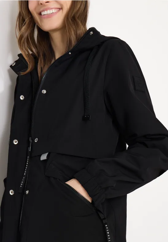 Mantel  mit Stehkragen Black