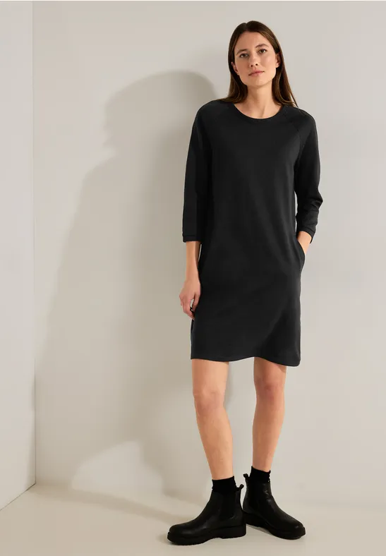 Jersey Kleid mit Taschen Black