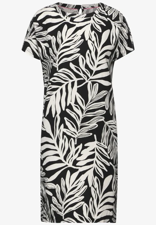 Robe imprimée en lin majoritaire Black