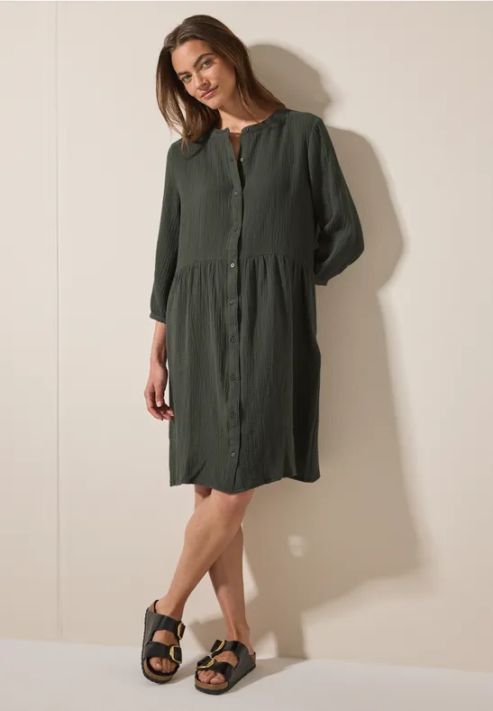 Musselin Kleid cool khaki