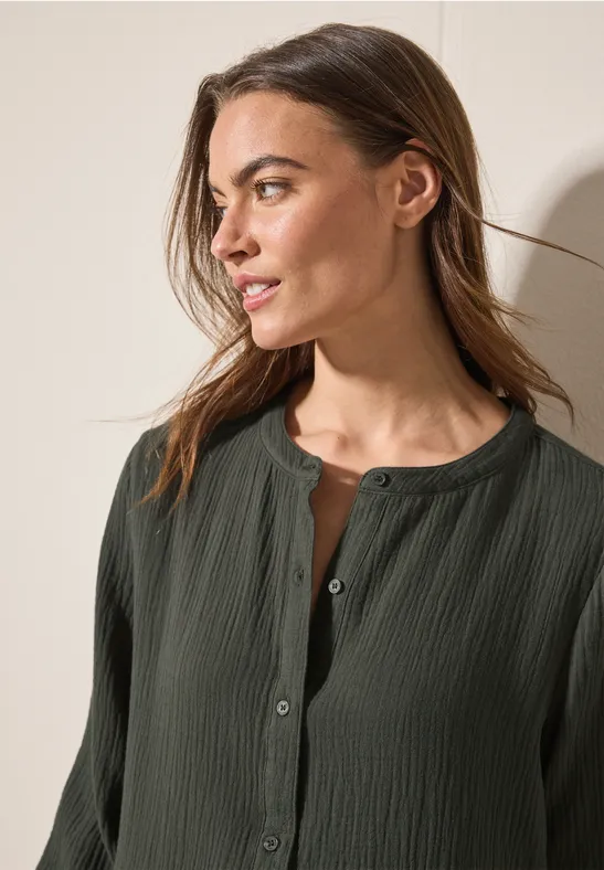 Musselin Kleid cool khaki