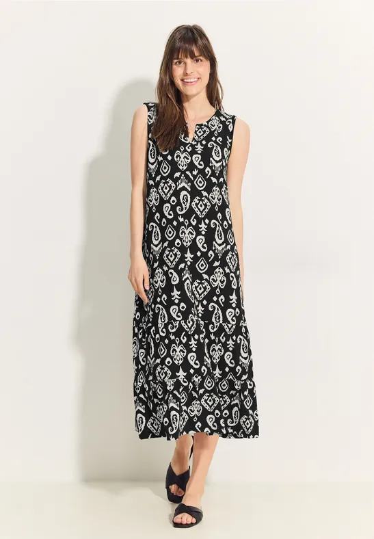 Robe d'été avec mélange d'imprimés Black