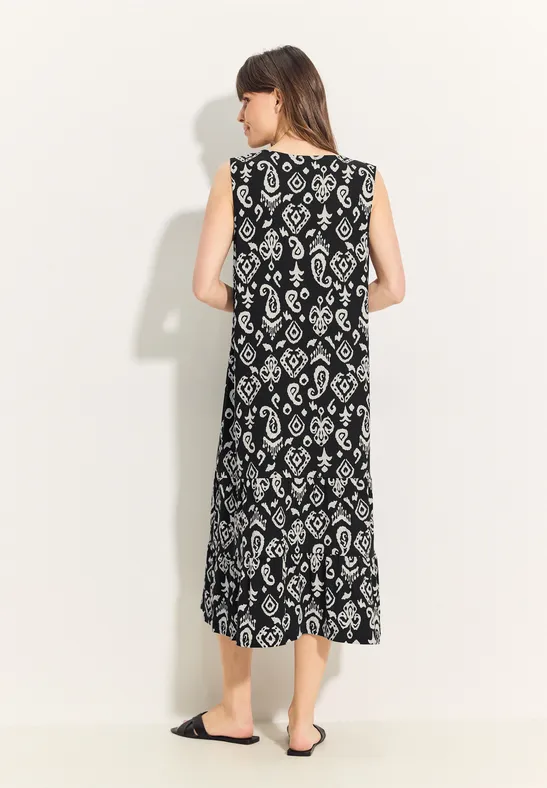 Robe d'été avec mélange d'imprimés Black