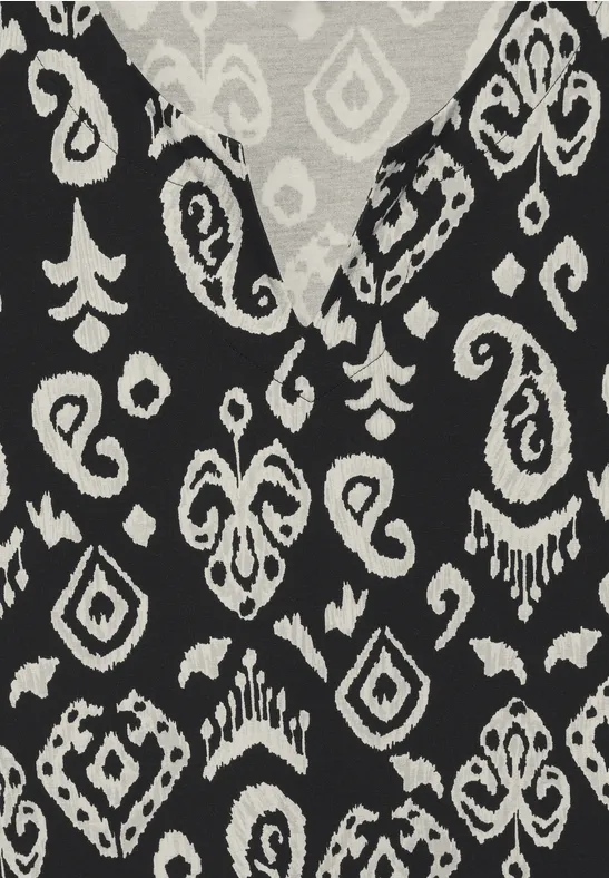 Robe d'été avec mélange d'imprimés Black