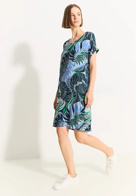 Sommerkleid mit Print dark petrol blue