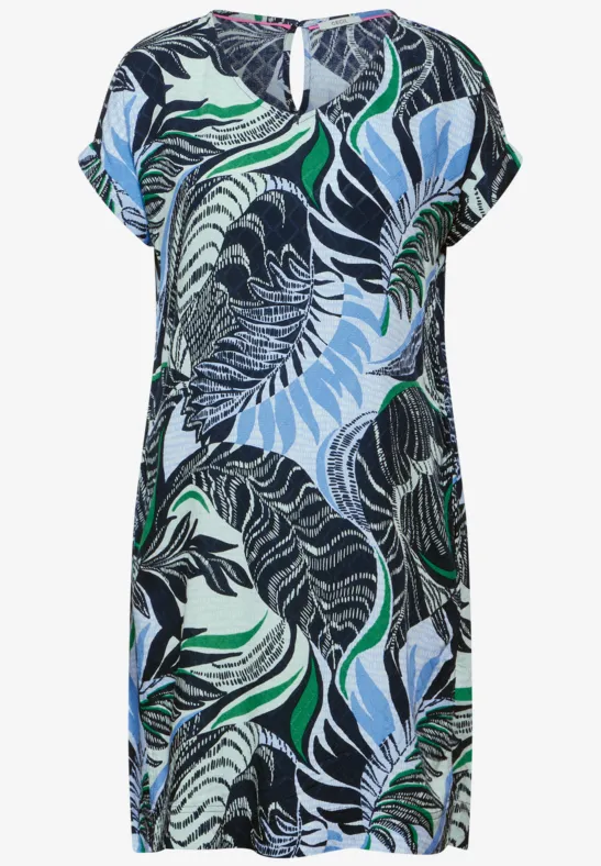 Sommerkleid mit Print dark petrol blue