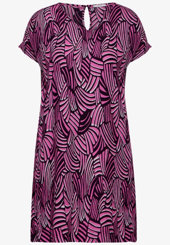 Sommerkleid mit Print aubergine red