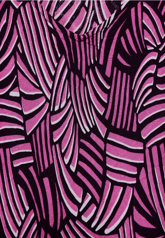Sommerkleid mit Print aubergine red