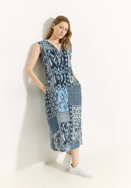 Robe à imprimé patchwork dark petrol blue