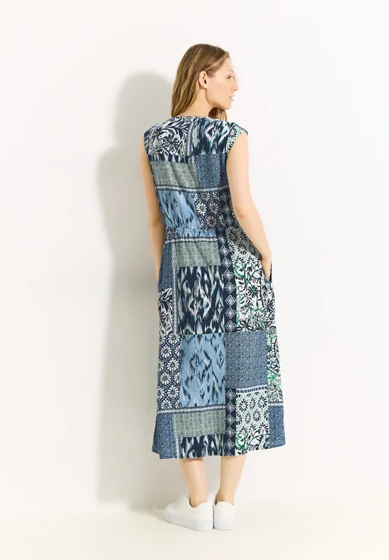 Robe à imprimé patchwork dark petrol blue