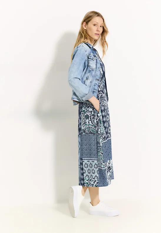 Robe à imprimé patchwork dark petrol blue