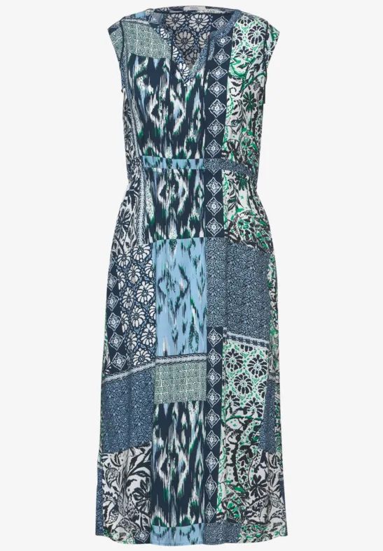 Robe à imprimé patchwork dark petrol blue