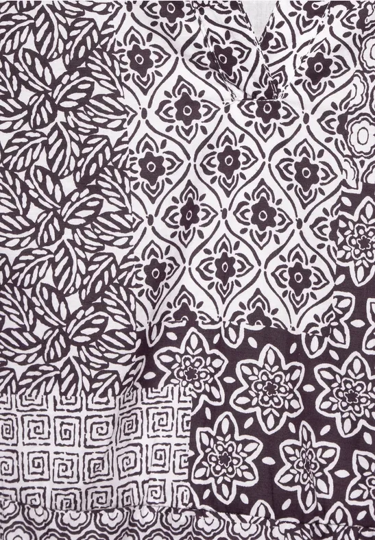 Robe à imprimé patchwork aubergine red
