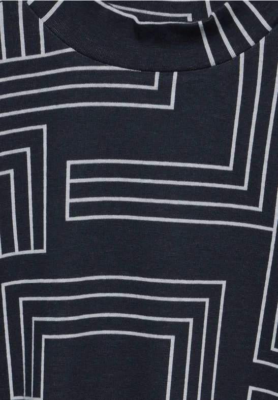 Knielanges Jaquard-Kleid deep petrol