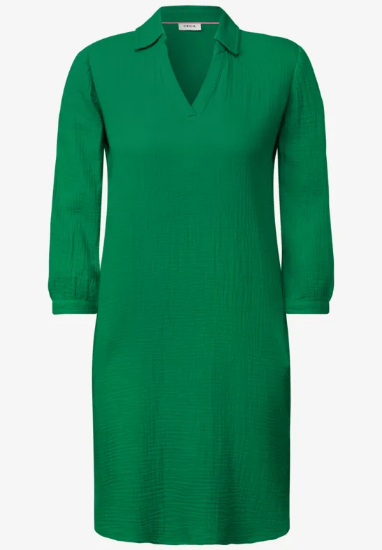 Musselin Kleid garden green