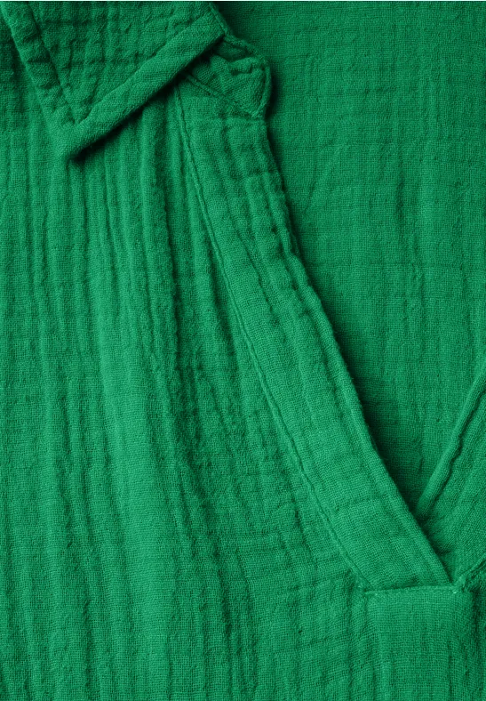 Musselin Kleid garden green