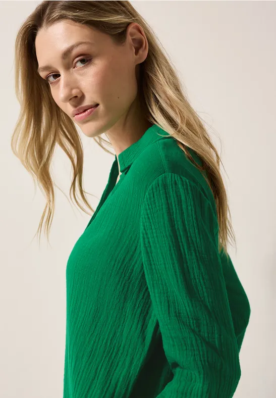 Musselin Kleid garden green