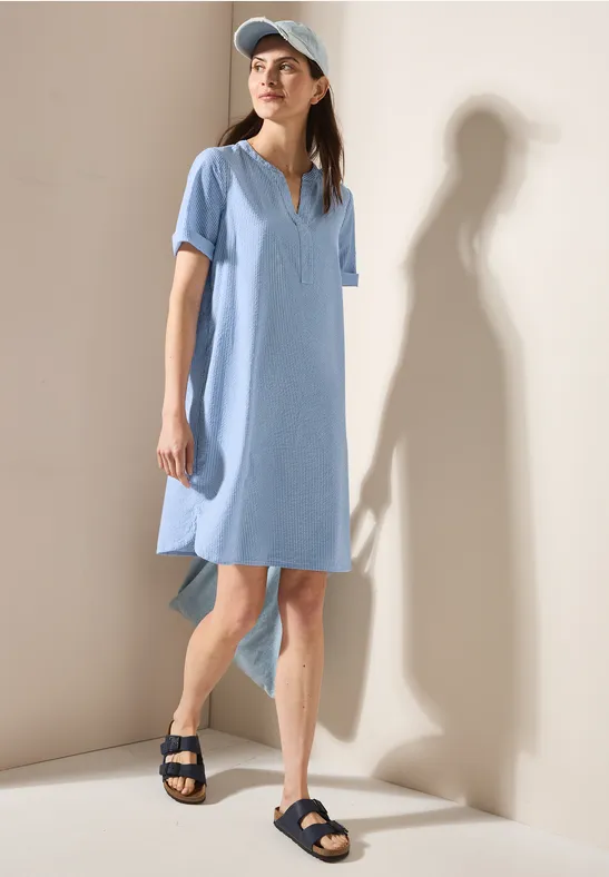 Seersucker Kleid aster blue