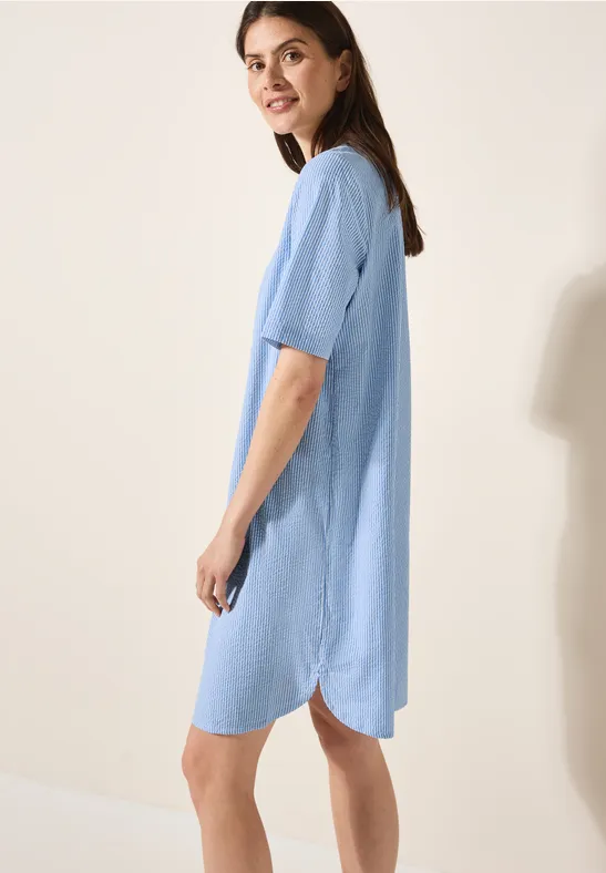 Seersucker Kleid aster blue