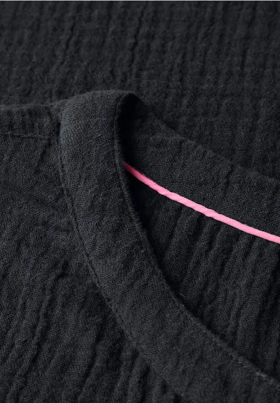 Robe en mousseline de soie unie Black