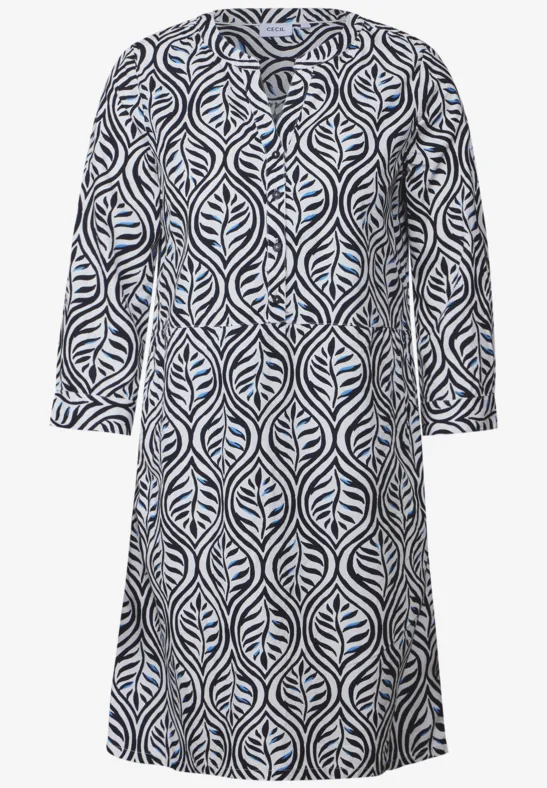 Gemustertes Tunika-Kleid universal blue