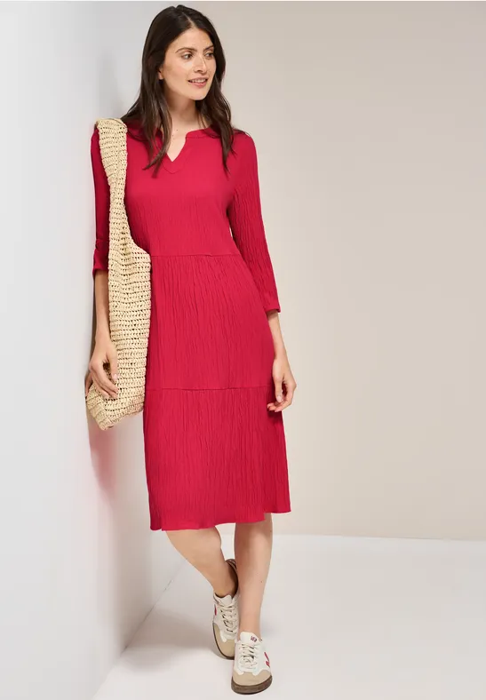 Robe en seersucker avec volants glazed apple red