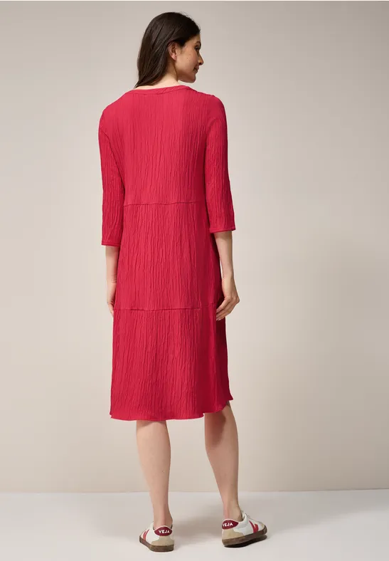 Robe en seersucker avec volants glazed apple red