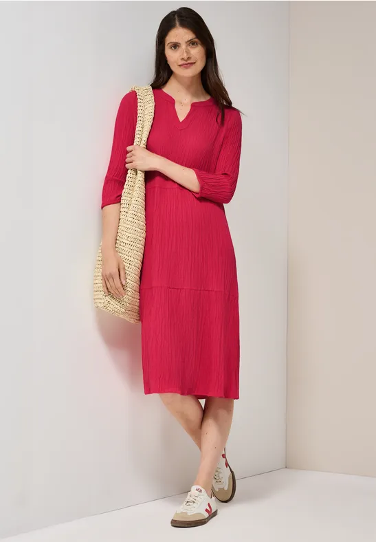 Robe en seersucker avec volants glazed apple red