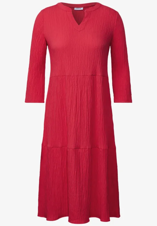 Robe en seersucker avec volants glazed apple red