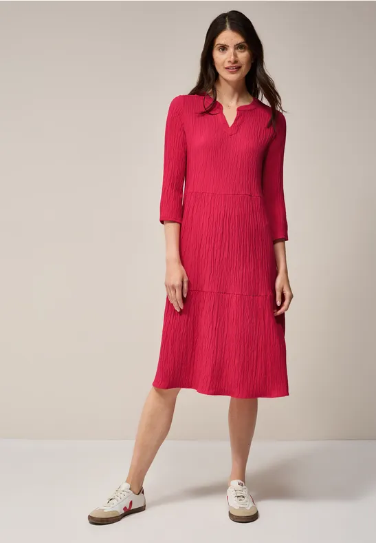 Robe en seersucker avec volants glazed apple red