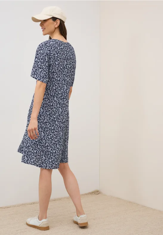 Gemustertes Strukturkleid urban dark blue