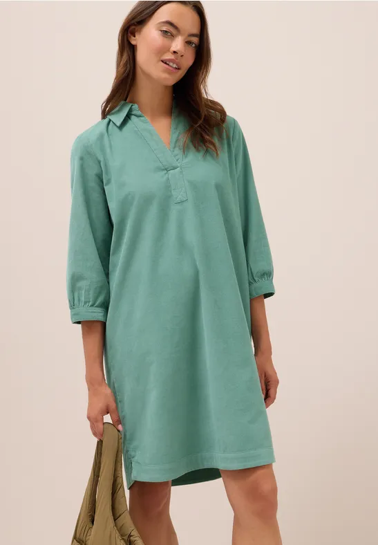 Robe en velours côtelé en couleur unie jewel green