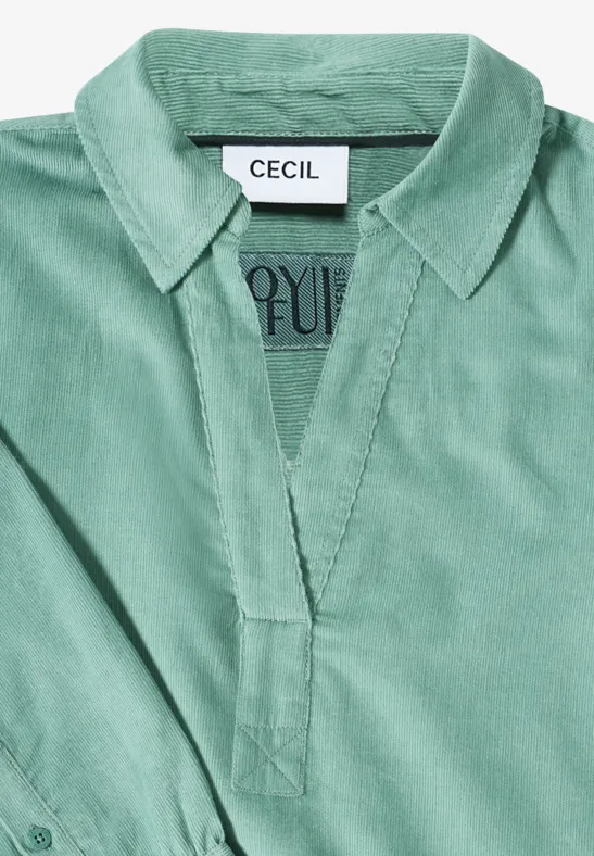 Robe en velours côtelé en couleur unie jewel green