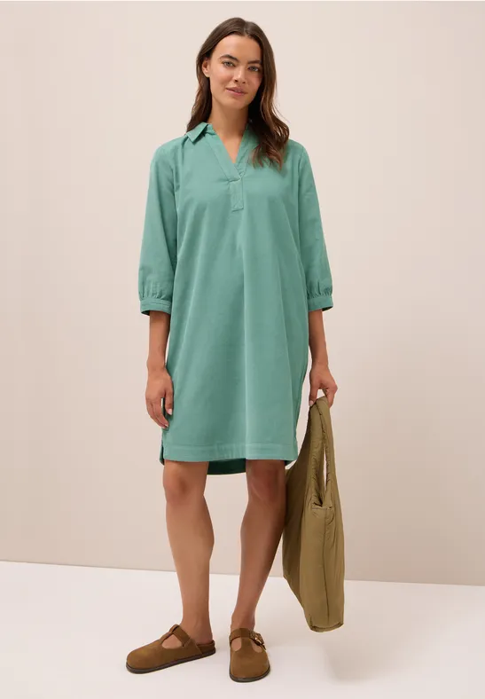 Robe en velours côtelé en couleur unie jewel green