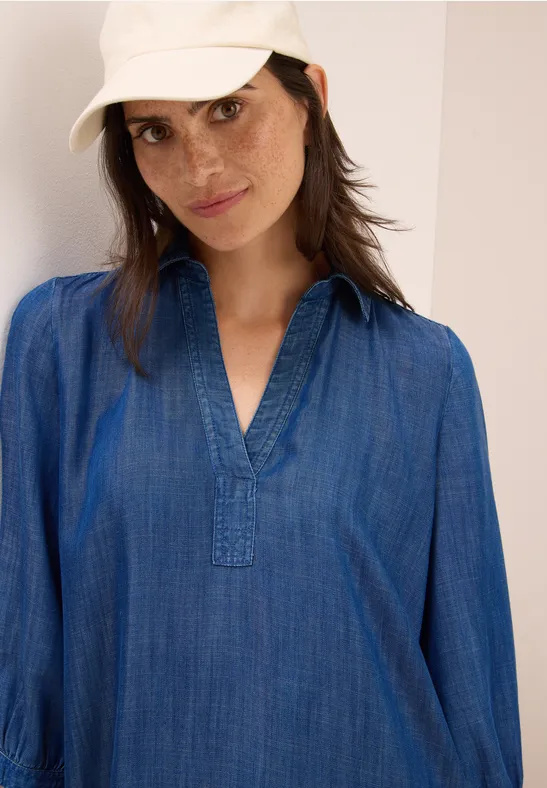 Softes Lyocell-Kleid mid blue wash