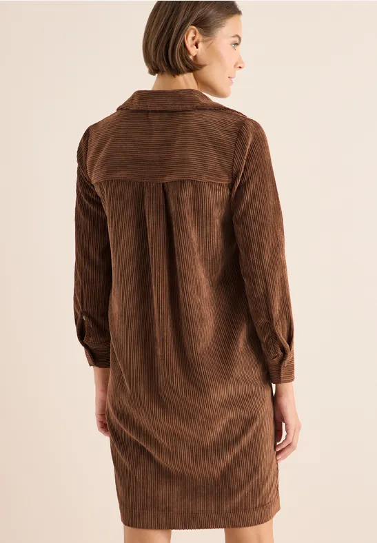 Cordkleid mocha caramel