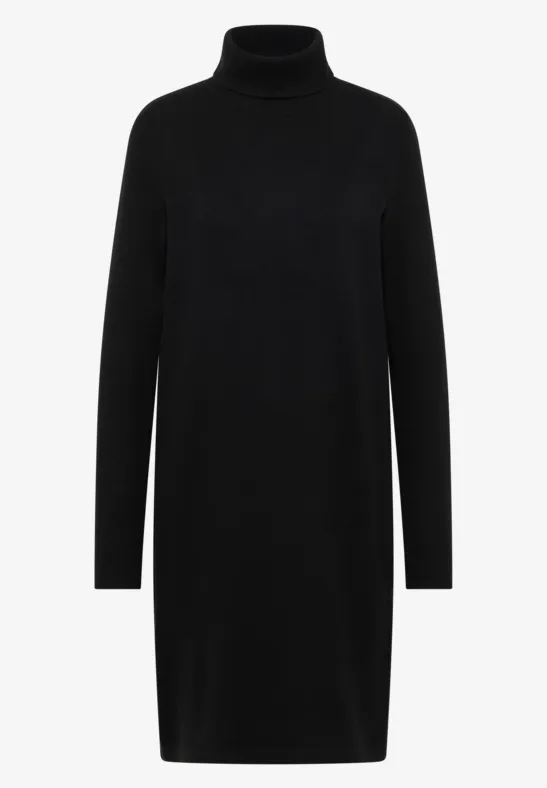 Kuscheliges Rollkragen Kleid Black