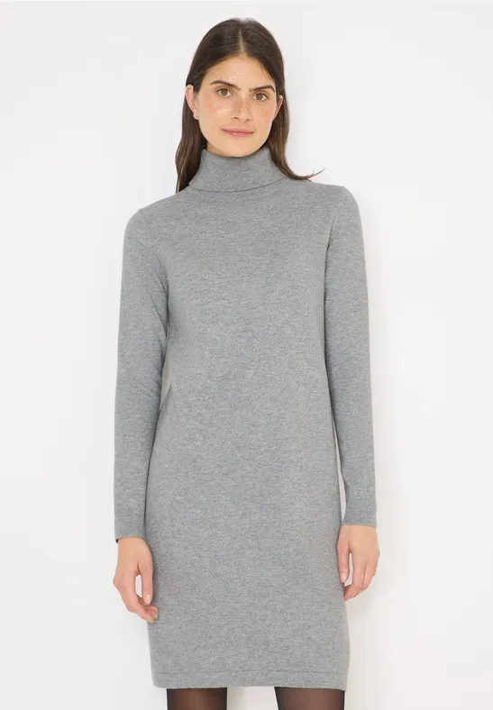 Kuscheliges Rollkragen Kleid sporty grey melange