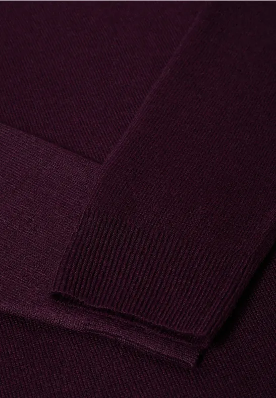Kuscheliges Rollkragen Kleid eggplant red