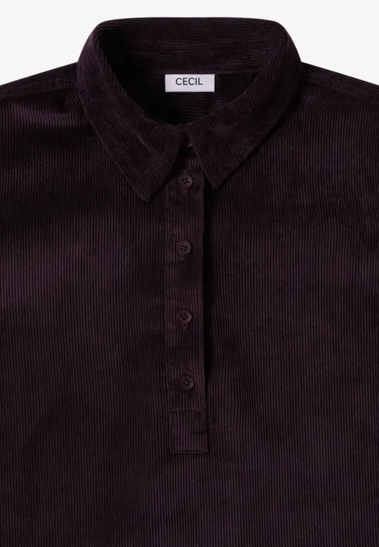 Cordkleid in Unifarbe eggplant red