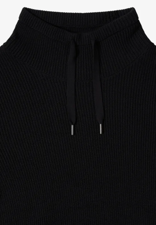 Cosy Rippstruktur Kleid Black