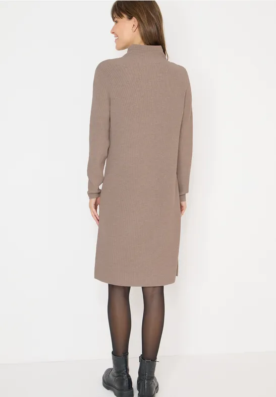 Cosy Rippstruktur Kleid taupe melange