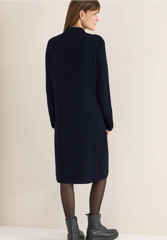Cosy Rippstruktur Kleid urban dark blue