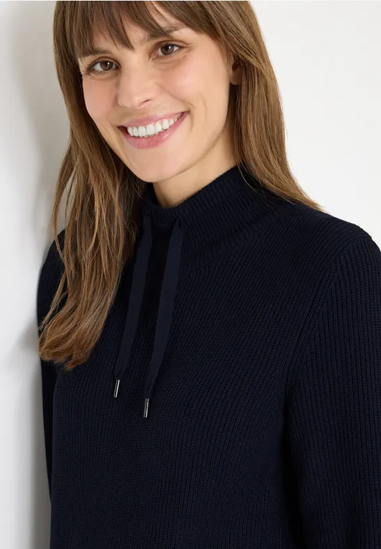 Cosy Rippstruktur Kleid urban dark blue