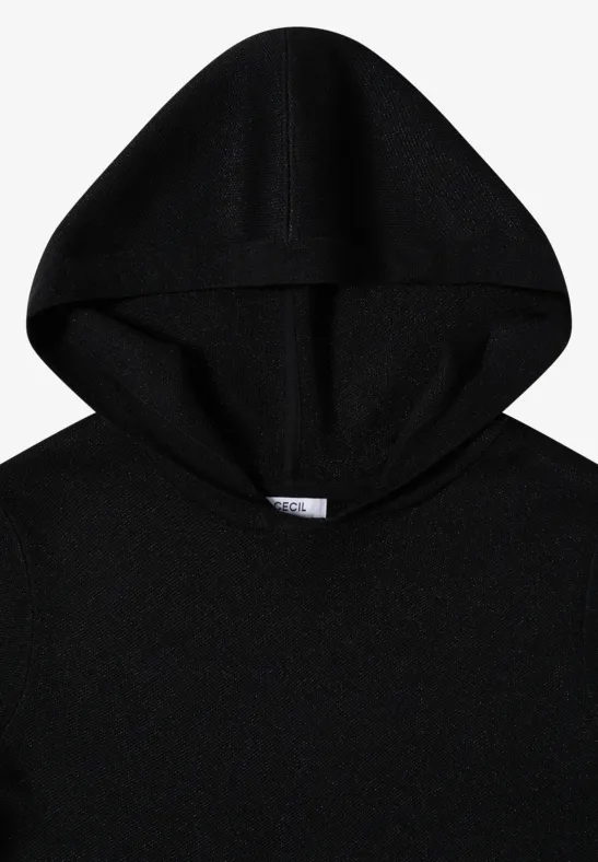 Glitzerkleid mit Kapuze Black